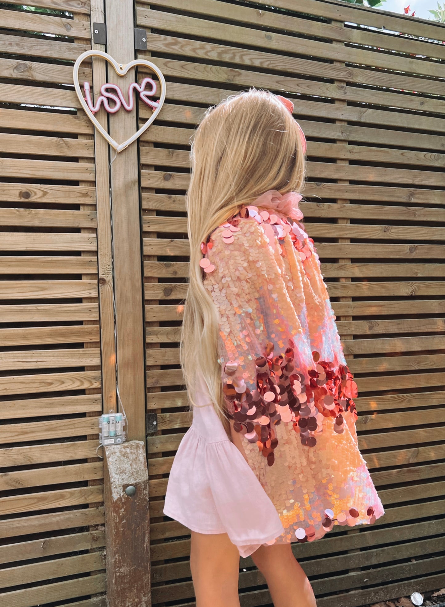 Pink Shimmer Cape | Party Sequin Cape | Princess Cape