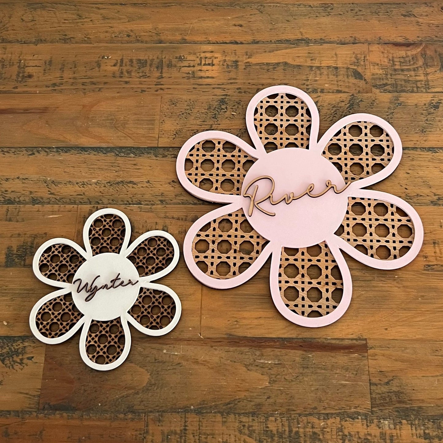 Personalised Rattan Daisy | Nursery Decor