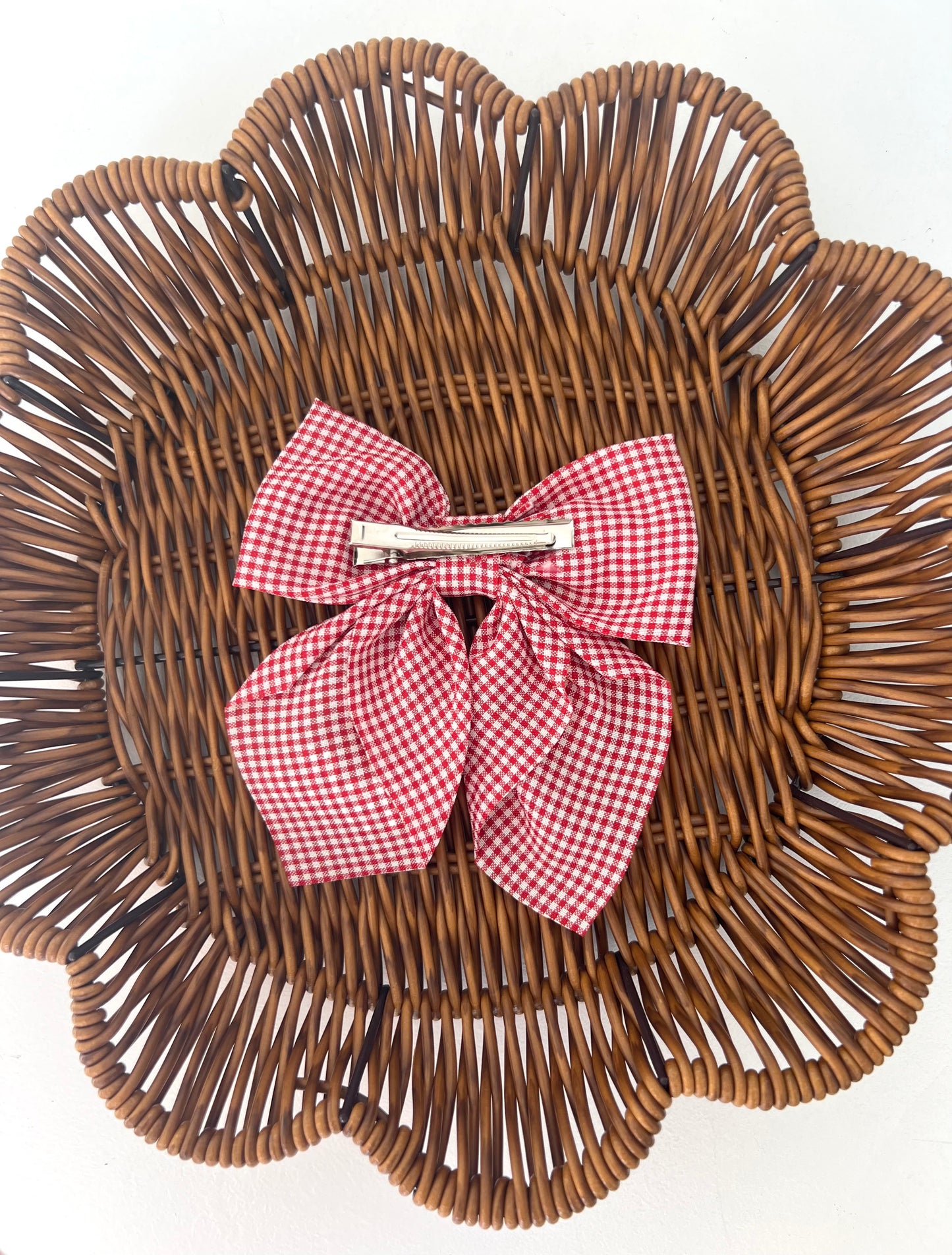 Personalised Red Gingham Hair Bow