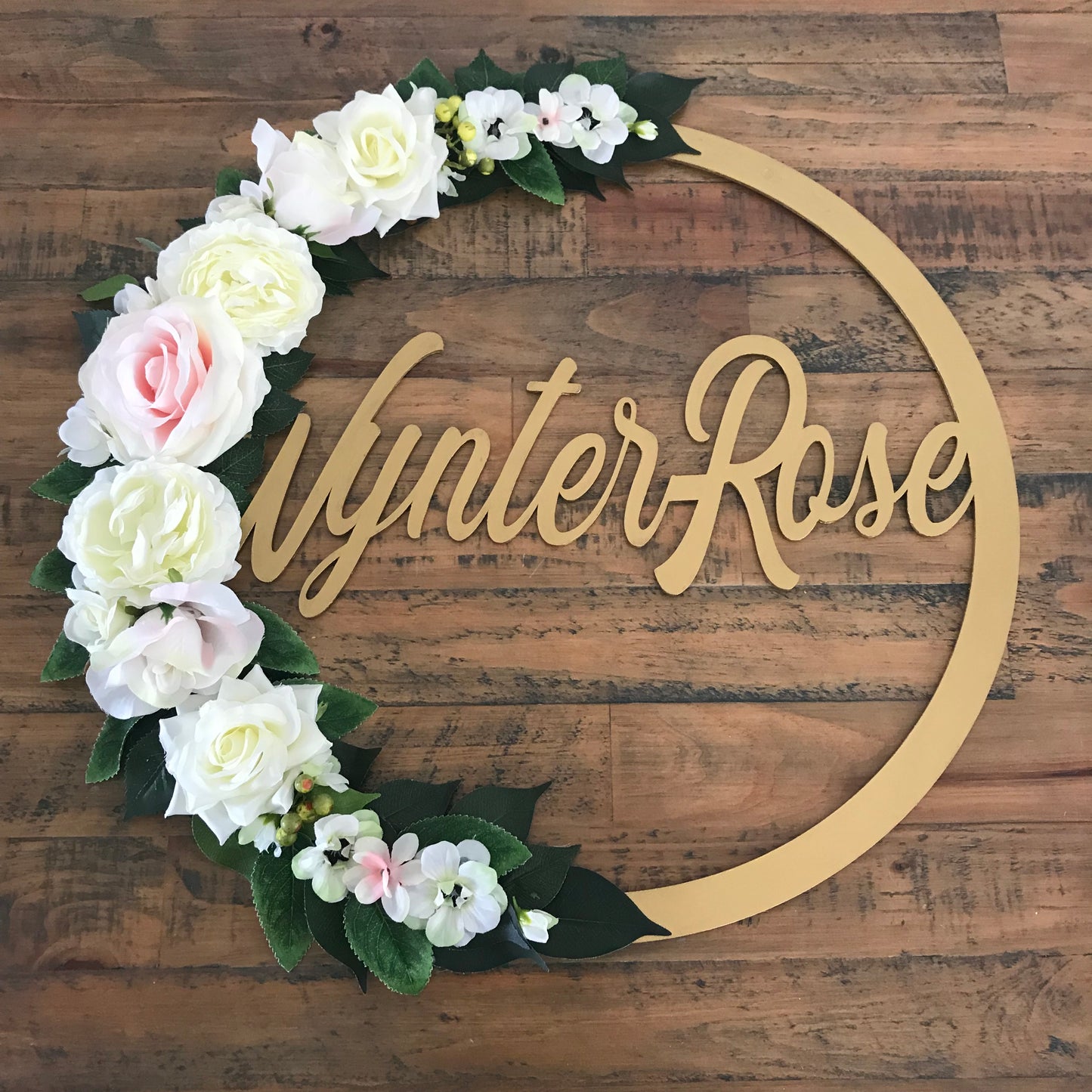 Personalised Baby Flower Hoop | Baby Shower Gift | New Baby Gift | Baby Shower Decor | Nursery Decor