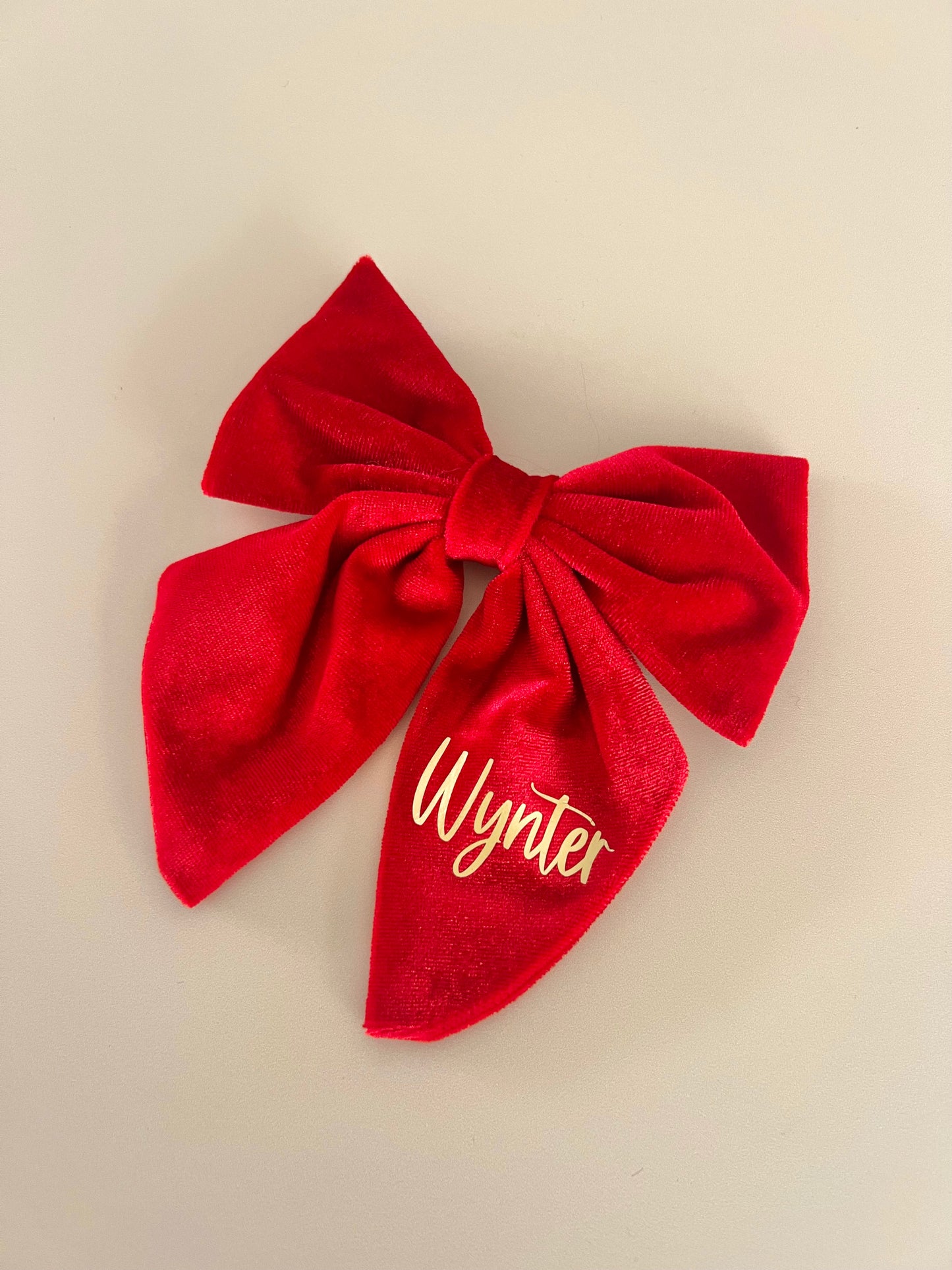 Personalised Christmas Velvet Hair Bows