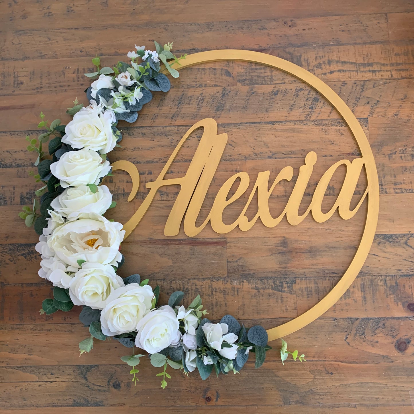 Personalised Baby Flower Hoop | Baby Shower Gift | New Baby Gift | Baby Shower Decor | Nursery Decor