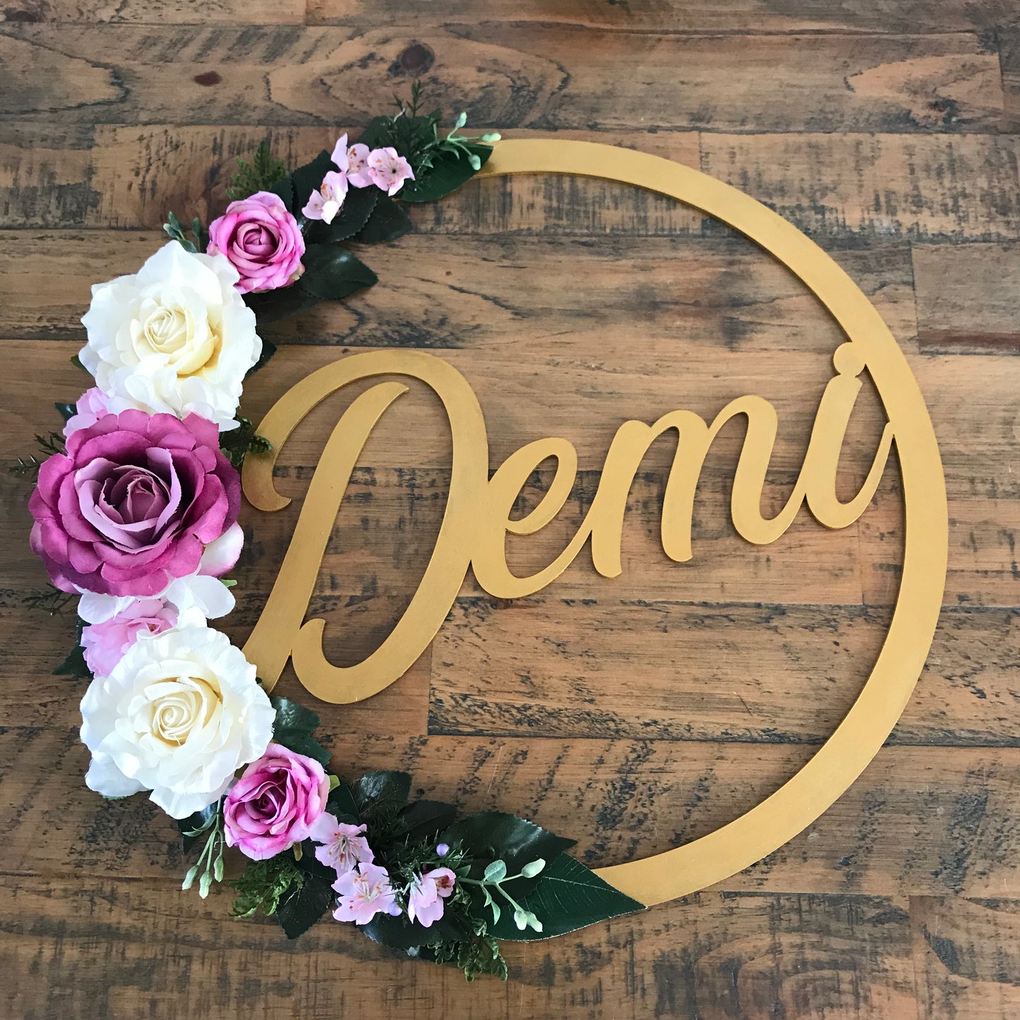 Personalised Baby Flower Hoop | Baby Shower Gift | New Baby Gift | Baby Shower Decor | Nursery Decor