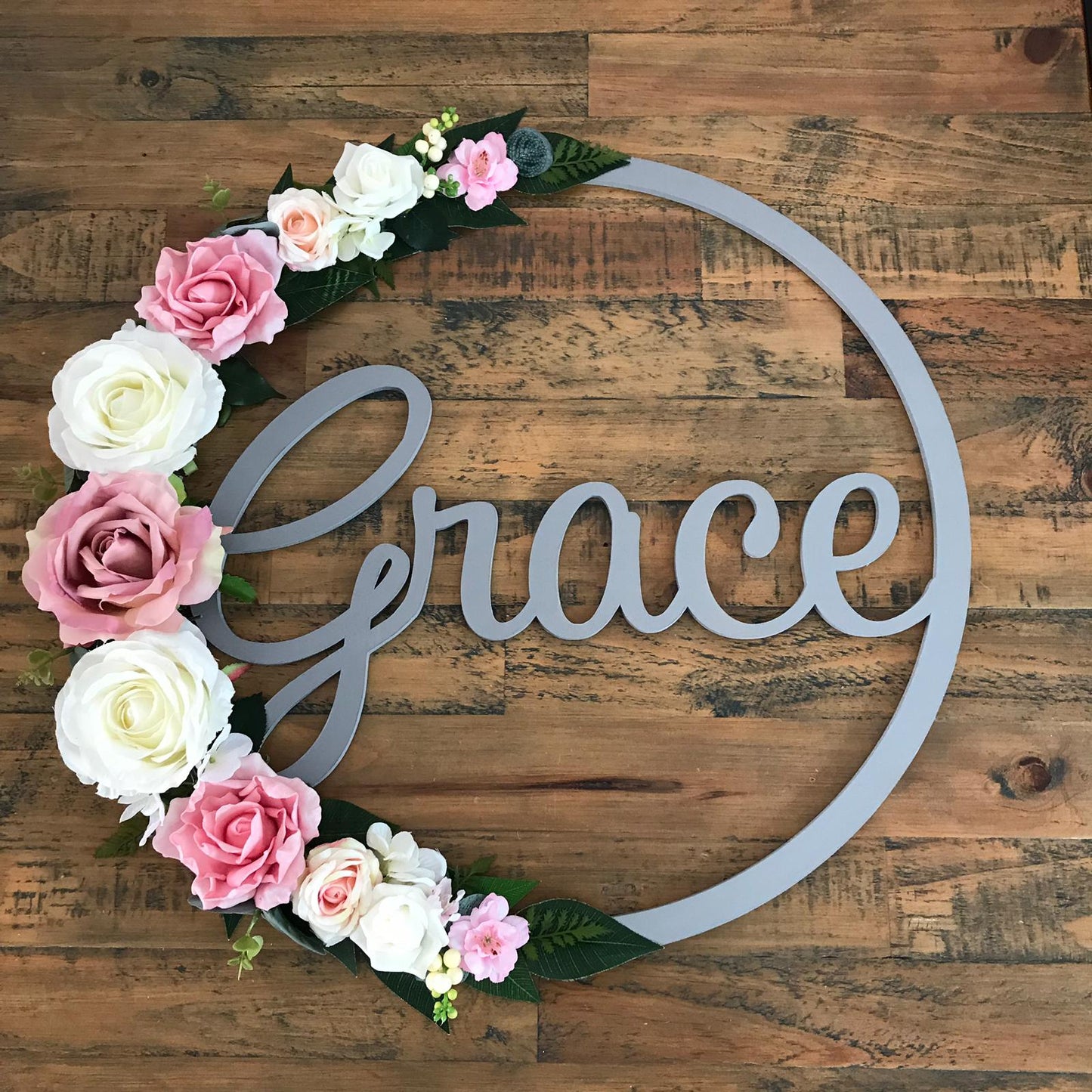 Personalised Baby Flower Hoop | Baby Shower Gift | New Baby Gift | Baby Shower Decor | Nursery Decor